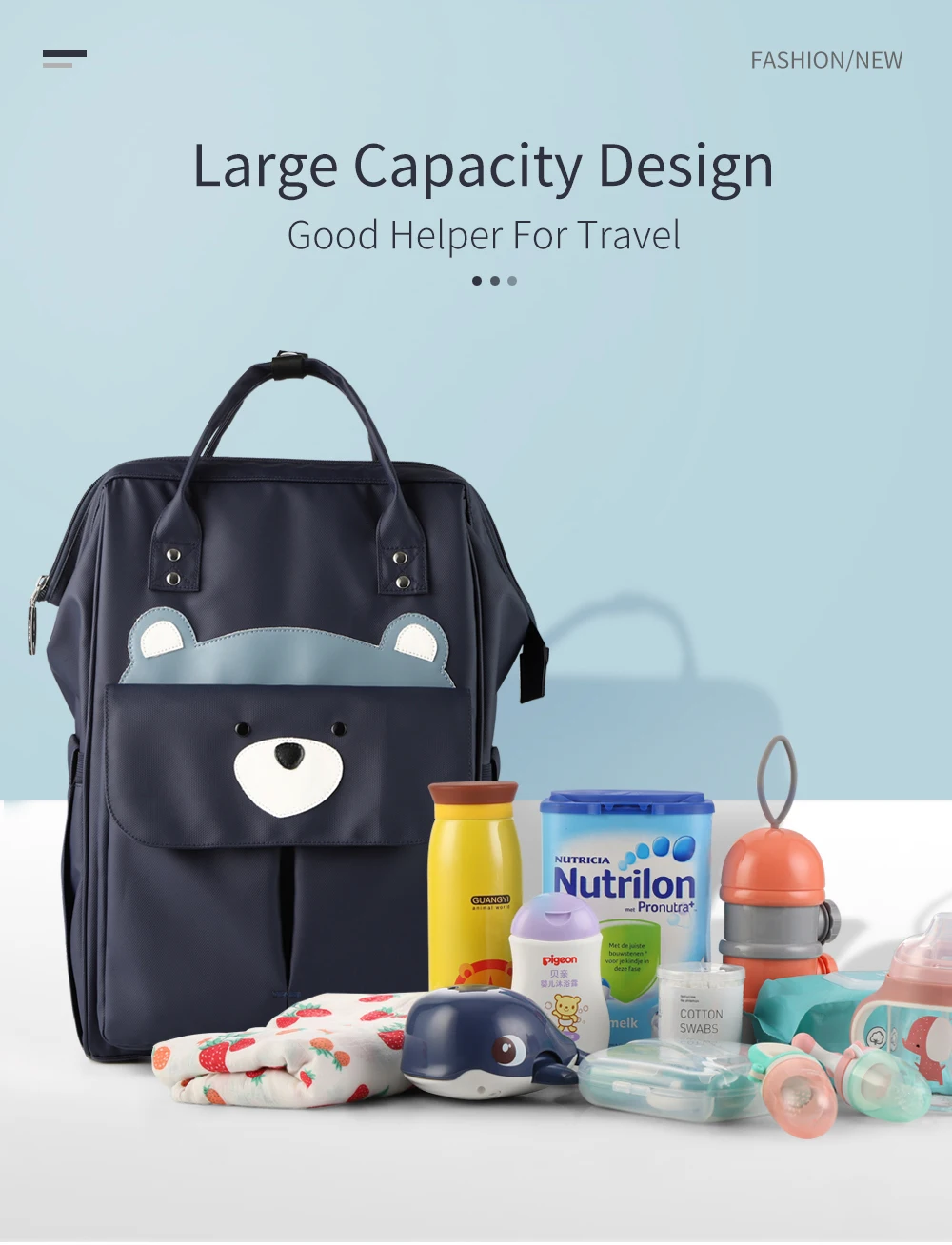 INSULAR Baby Diaper Bag Mom Maternity Packsack Infant Stroller Nappy Backpack Nursing Changing Bag Large Capacity Multi-function