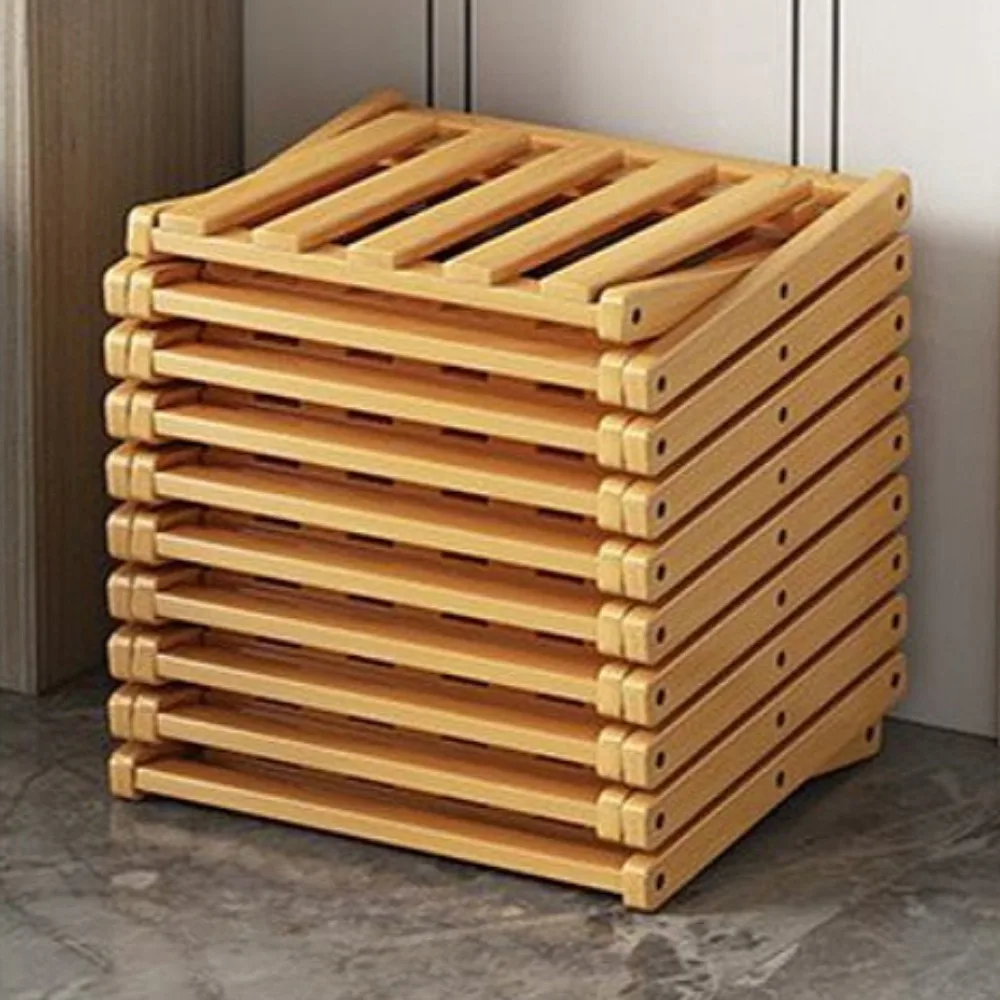 Shoe Rack Bamboo Made Telescopic Doorway Shoe Rack No Installation Required Frame Multi Layer Household Foldable Shoes Shelves