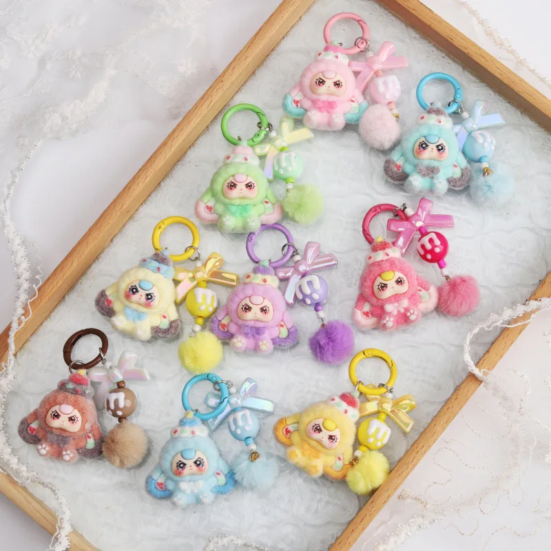 

New 5pcs Babythree Dolls Keychain Toys Kawaii Anime Toy Diy Backpack Pendant Kids Birthday Christmas Gifts