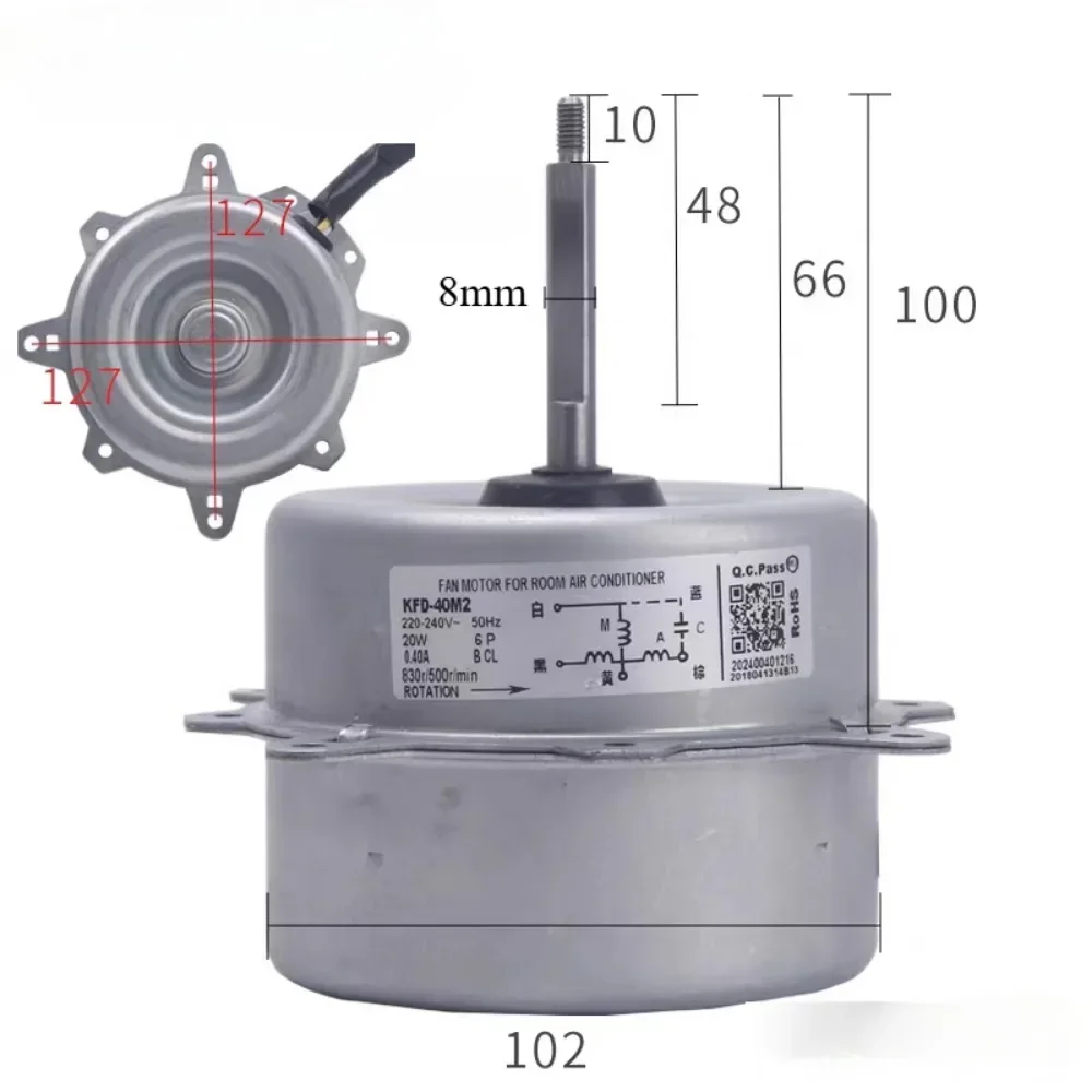 New For Haier Air Conditioner Outdoor Unit Fan Motor KFD-40M2 20W 6P 50Hz 220-240V Conditioning Parts