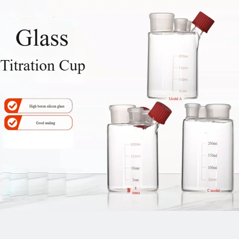 

High-quality glass titration cup from 80 to 200 something titration cup electrolytic cell laboratory equipment