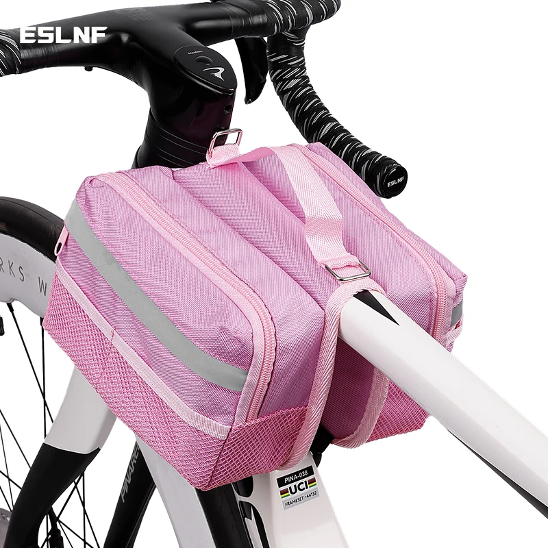 Mountain Bike Top Tube Bag Double Pannier Front Frame Pack Cycling Bike Accessories Bicycle Storage Organizer