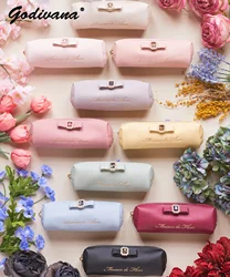 Japanese Multi-Color 10th Anniversary Macaron Cylinder Pencil Case girls Makeup Brush Buggy Bag Exquisite Diamond Coin Purse