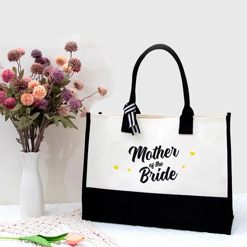 Mother of the Groom Bride Canvas Tote Bag beach pool wedding engagement Bachelorette hen Party Bach weekend Bridal Shower gift