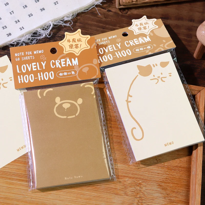 60 Sheets Bear Cat Bunny Memo Pad Decoration Message Notes Paper DIY Scrapbook Diary Collage Album Notepad Stationery