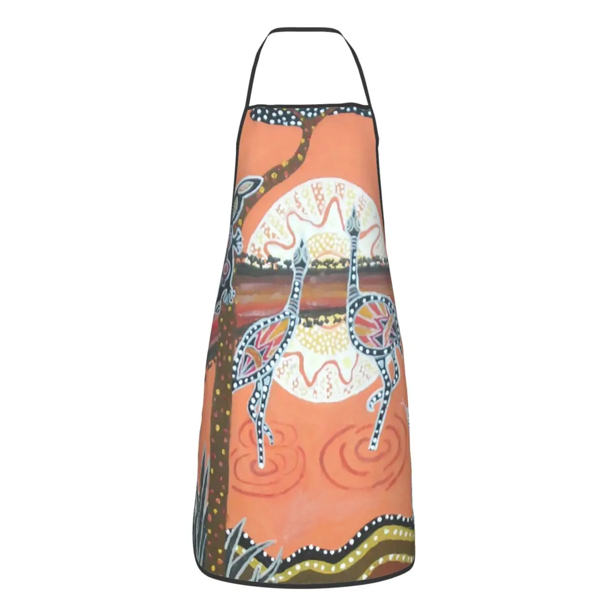 Custom Unisex Australian Aboriginal Art Bib Apron Adult Women Men Chef Tablier Cuisine for Cooking Kitchen Painting