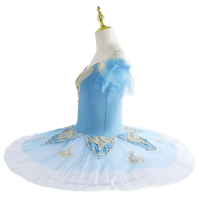 Vestido de balé para mulheres e meninas, Blue Swan Lake, panqueca tutu, bailarina vestido para adulto e criança