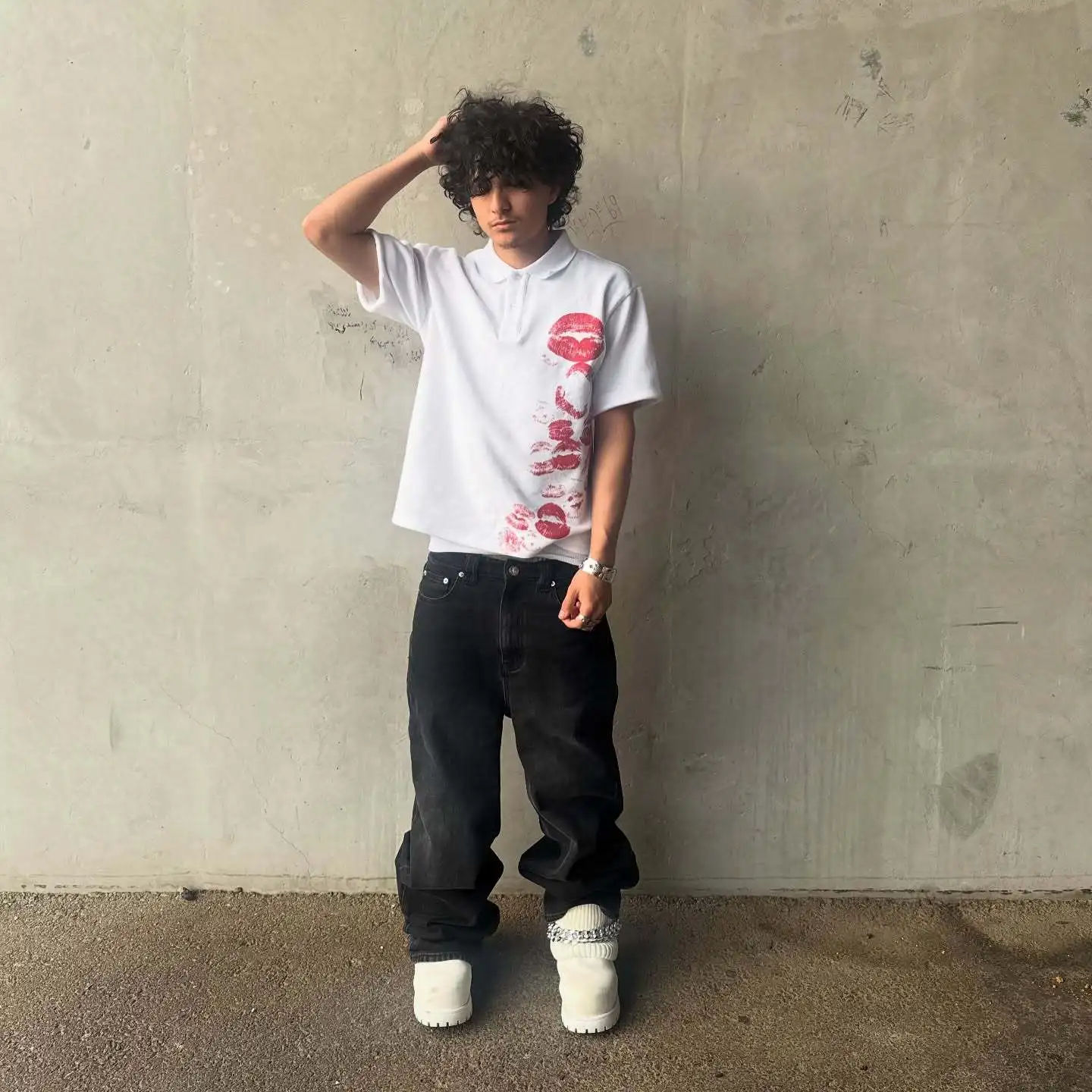 European and American loose winter star embroidery print pattern men's and women's winter heavyweight hoodies