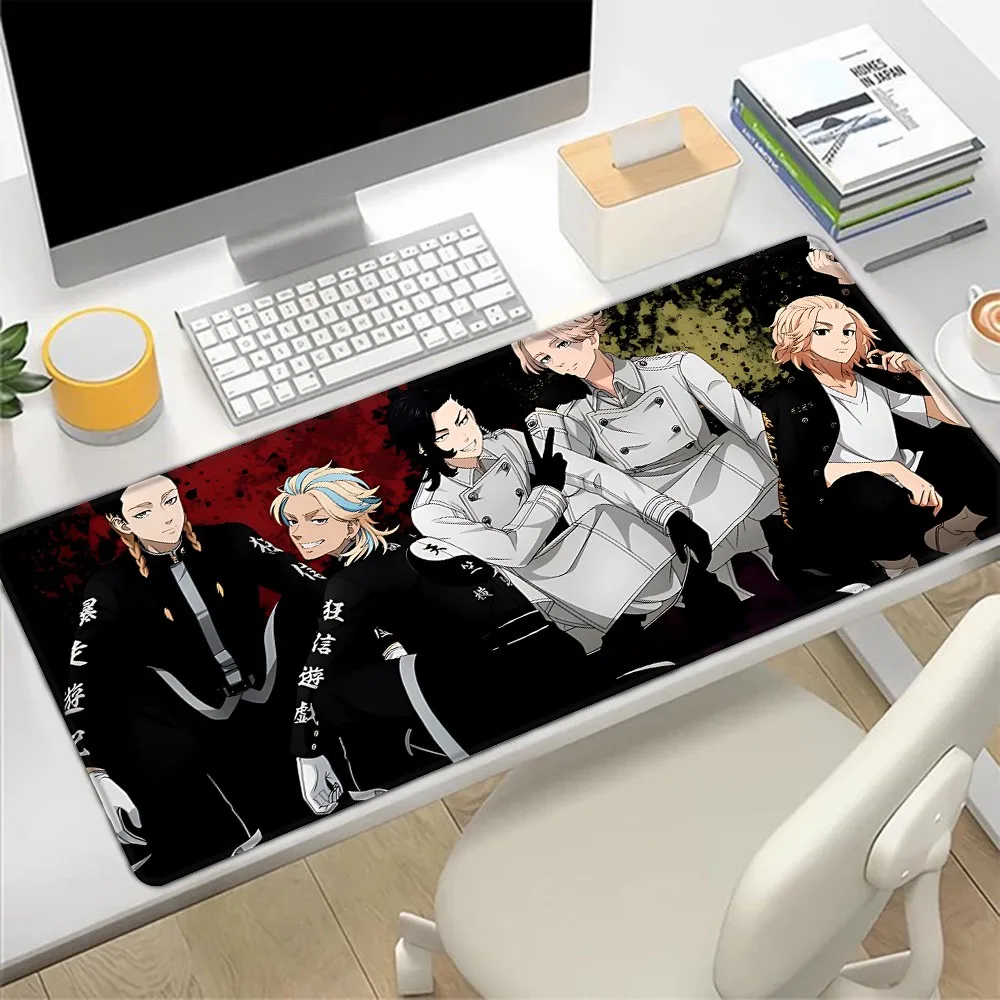Anime Boys Group In Black Uniform Pattern Game Mousepad Large Pads Rubber Mouse Mat MousePad Desk Gaming Mousepad Cup Mat