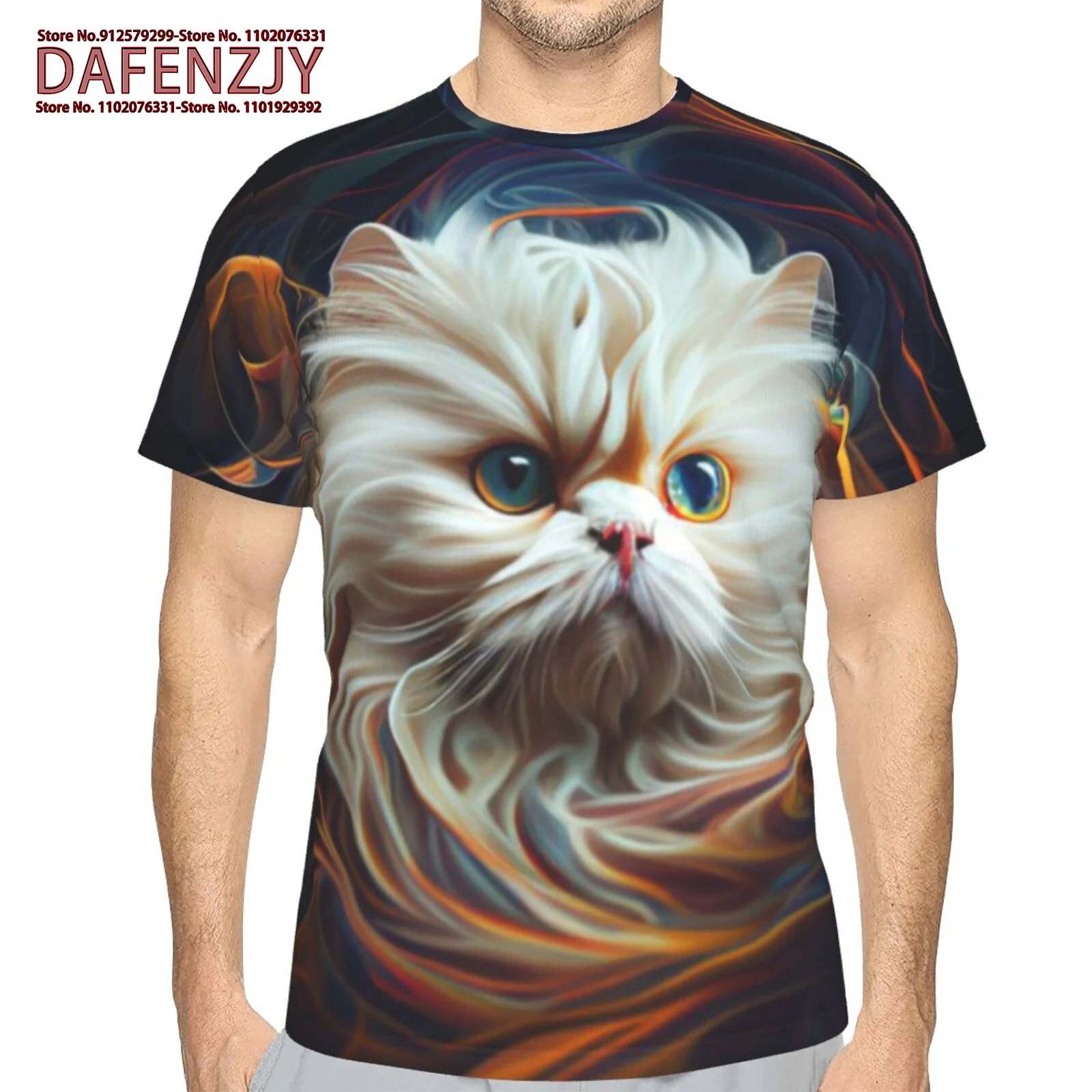 

Funny Cat Graphic T Shirts Cool Classic Art Style Men's and Women's Printing Tees Fashion O-neck Short Sleeve Loose Tops