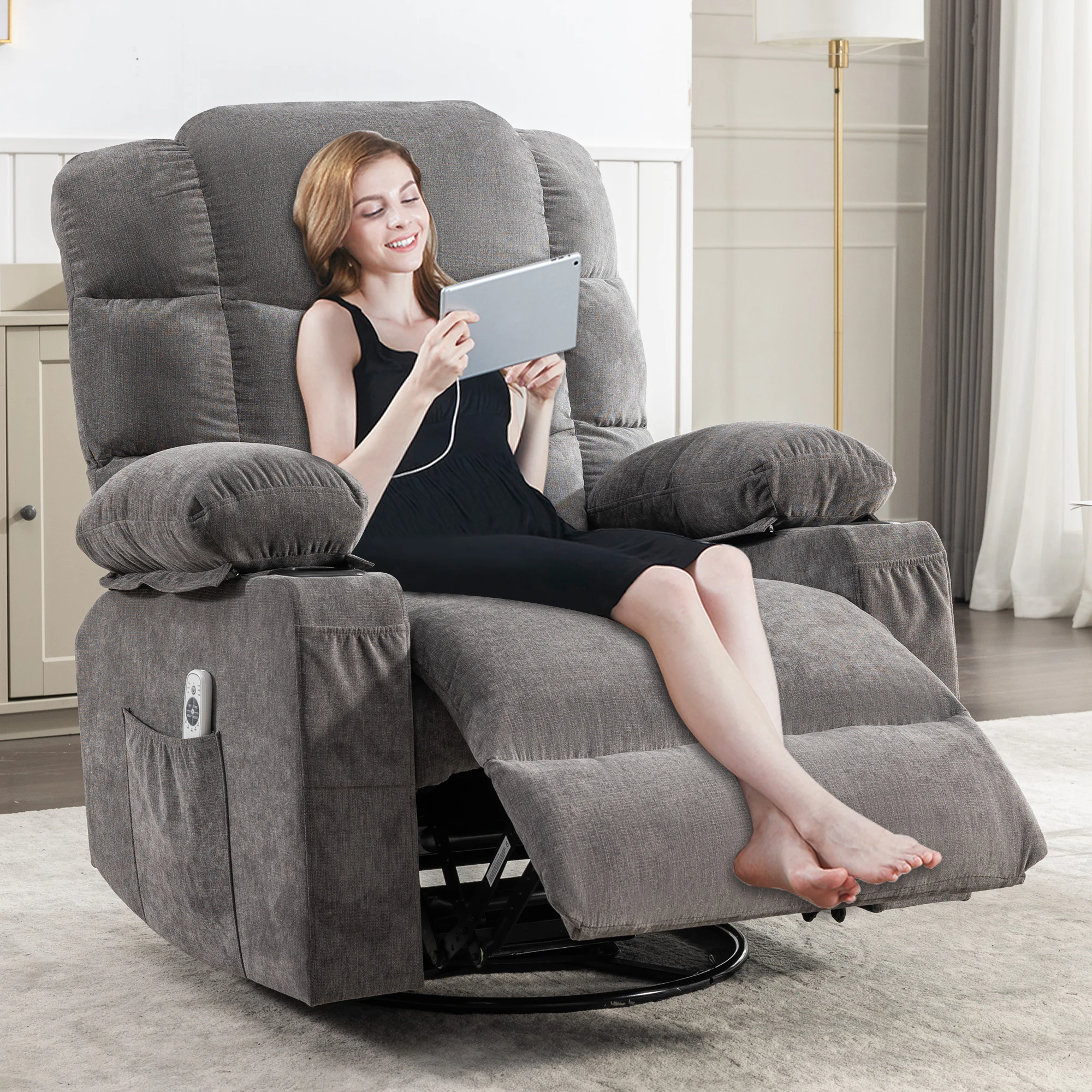 Wholesale Living Room Furniture Electric Massage Sofa Swivel Rocker Recliner Lift Chair With Massage And Heat