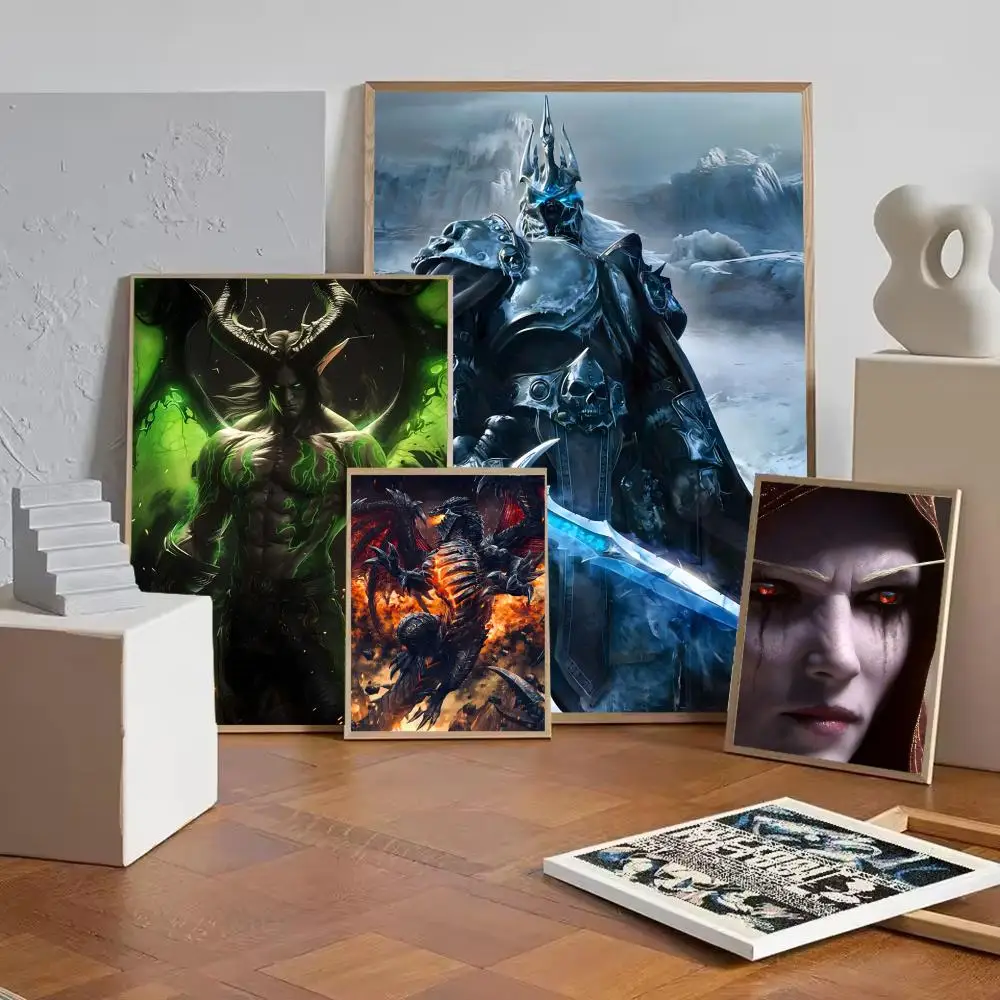 أنيمي W-World Of W-Warcraft Wow ملصق ورقي طباعة غرفة المعيشة المنزلي غرفة نوم مدخل بار مقهى الفن اللوحة الديكور #2