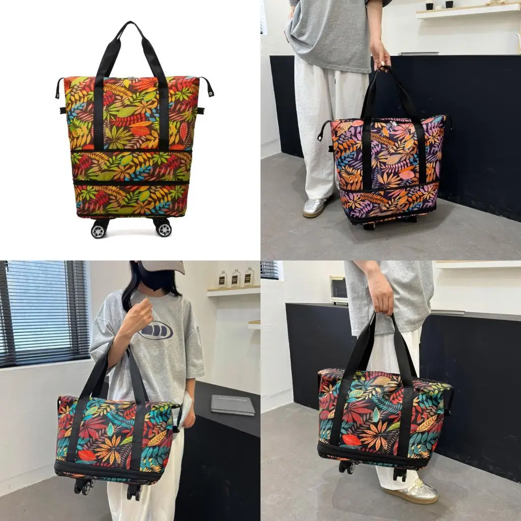 

D46D Multi Compartment Expandable Travel Bags Water Resistant Spinner Gym Duffle