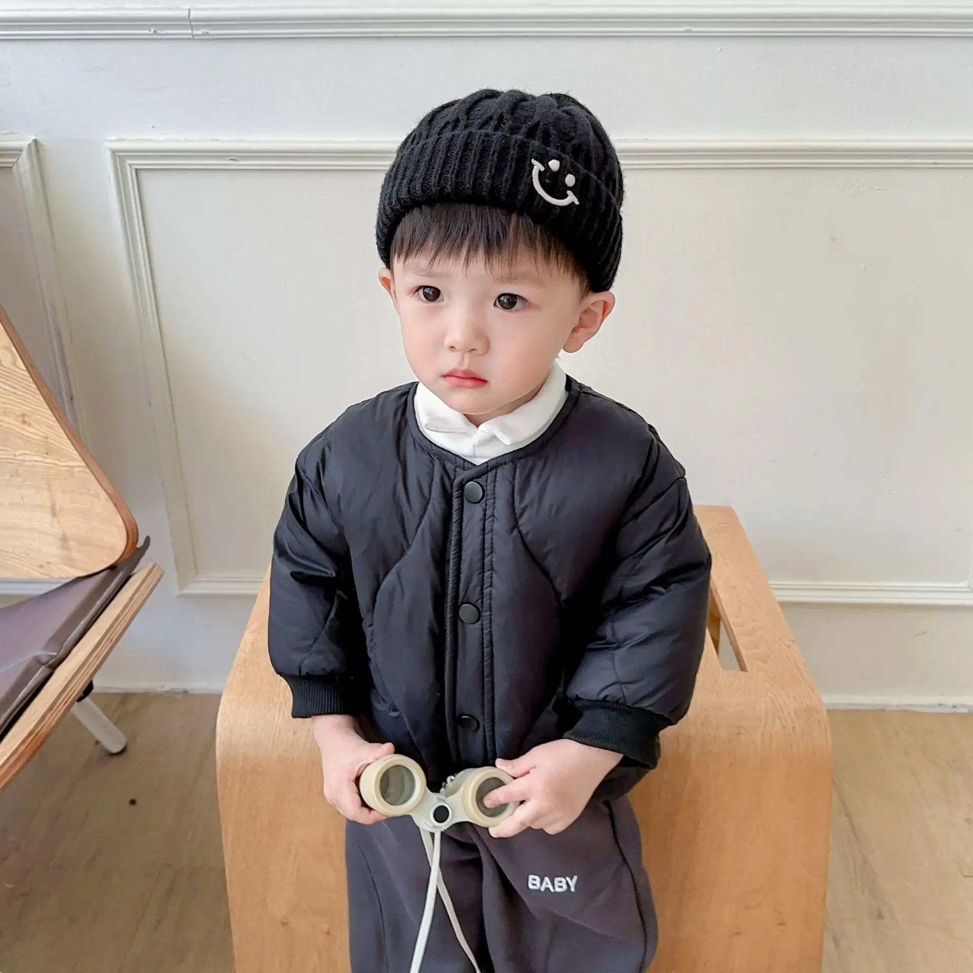 Boys and Girls Down Jacket Winter Children Baby Solid Wave White Duck Down Thick Coat Baby Warm Clothes Winter