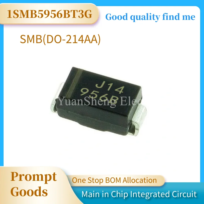 

10PCS 1SMB5956BT3G 956B 3W 200V DO-214AA New original voltage stabilizing diode