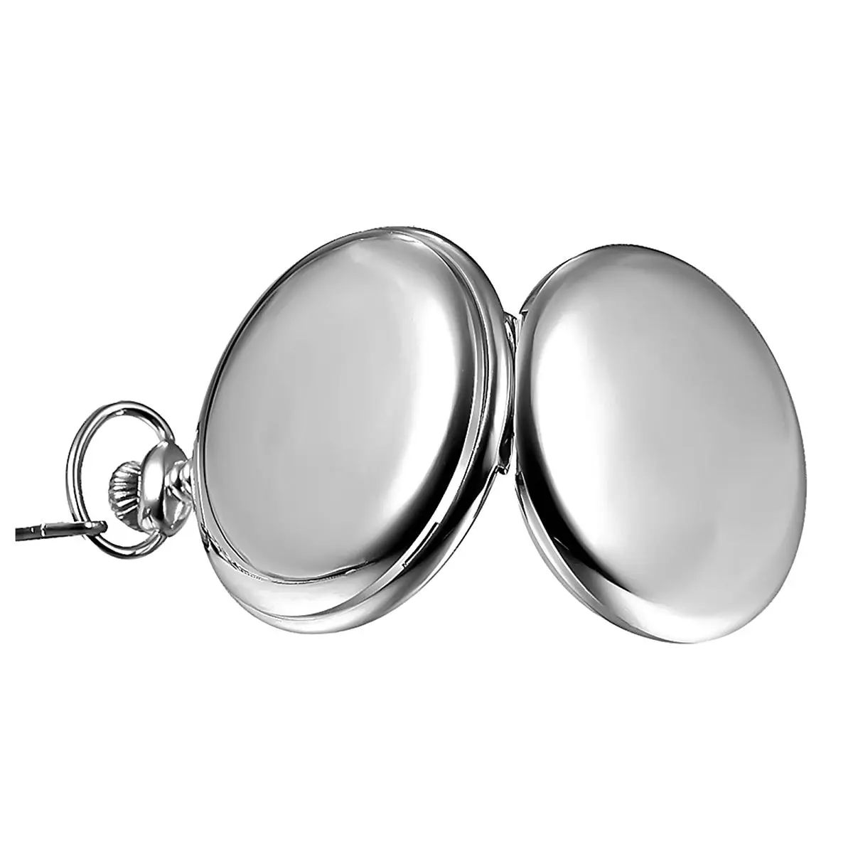 FZFZ 클래식 스무스 빈티지 남성용 회중시계 크리스마스 선물(실버)