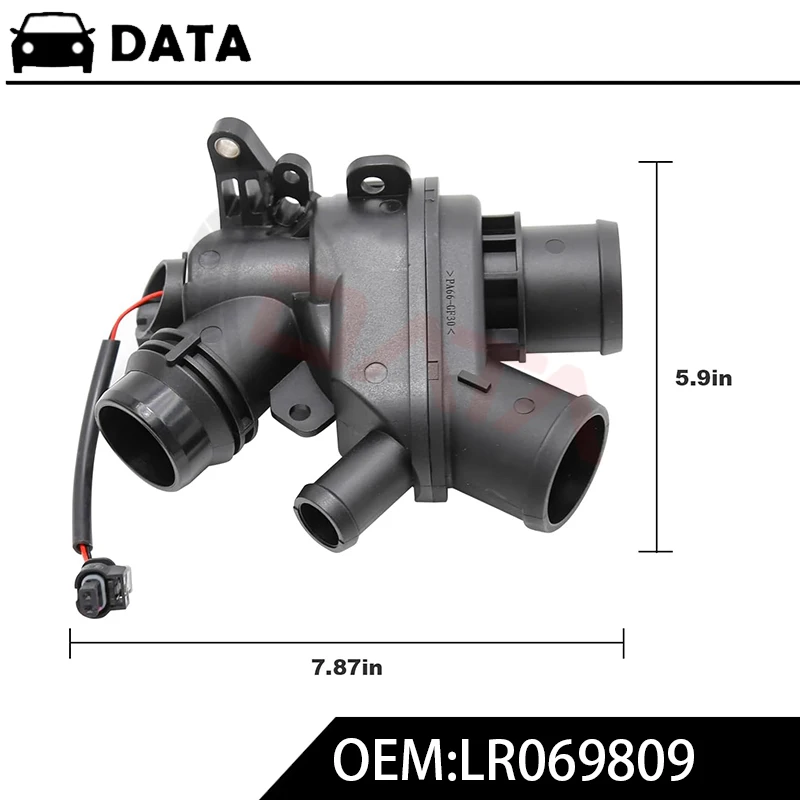 DATA LR117568 Thermostat with Sensor for Land Rover LR4 2010-2013 Range Rover Sport 2015-2022 3.0L Replace LR107288 LR095895