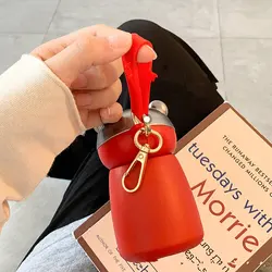 120ml Small Mini Thermos Water Bottle For Female Women Girls Vaccum Cup With Rope And Hook Portable For Travel Climbing Outdoor