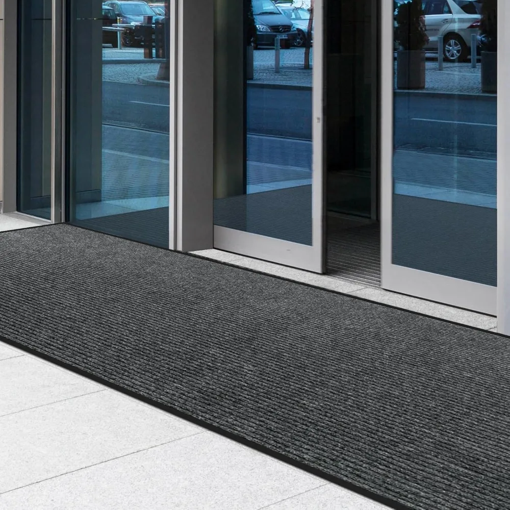 Commercial Grade Door Floor Mat - 3' x 10' Brush Step Entrance Mat - Vinyl Backed