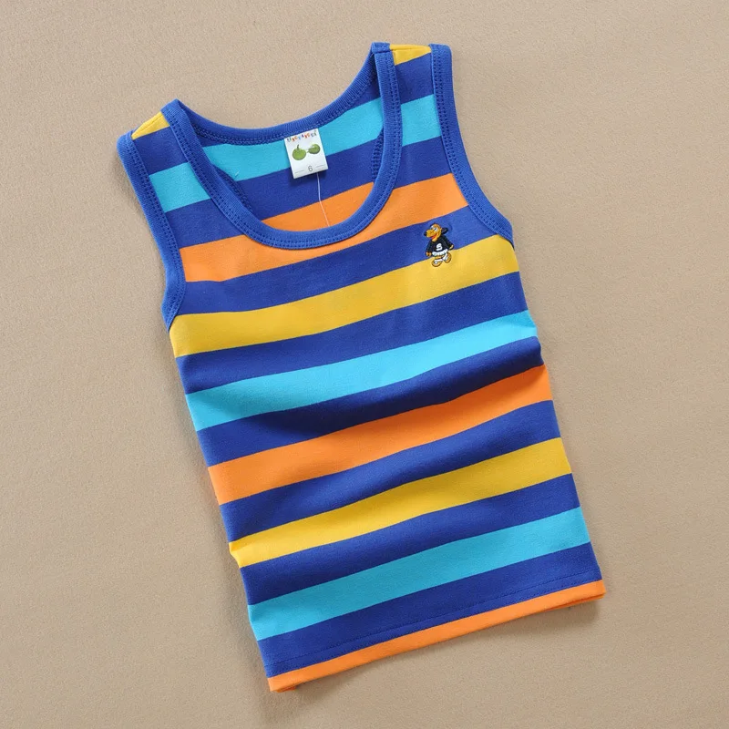 3-14Y Kids Baby Boys Vests T-shirts Children Summer Vest Top Outfit Kid Boy Girl Solid Tops Clothes Cotton Tees Playsuits