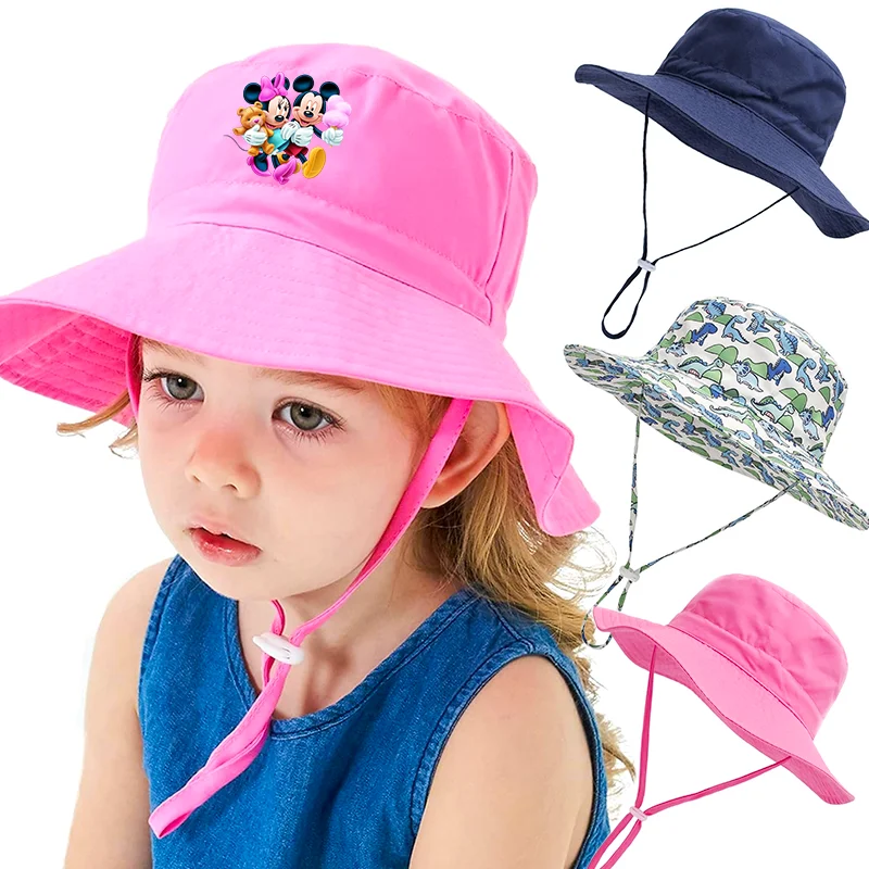 

Mickey Minnie Mouse Hat for Girl Kid Summer SunHat Bucket Hat UV Protection Outdoor Beach Cap Fashion Panama Cap Fisherman Hat