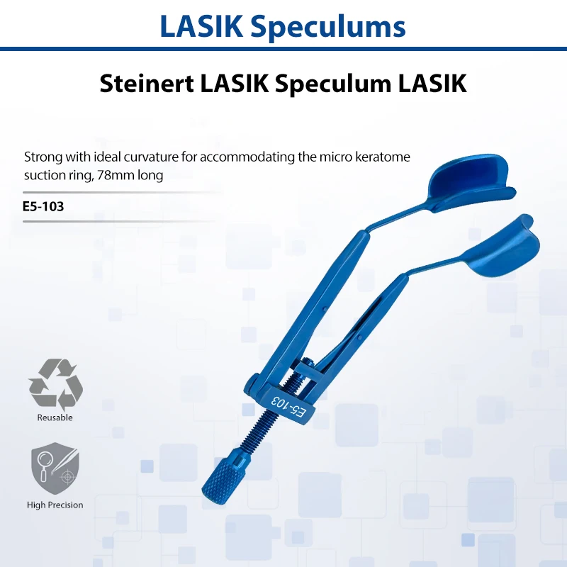 Steinert LASIK Speculum Solid Blade Ophthalmic Eye Speculum Eyelid Retractor for LASIK Refractive Surgery