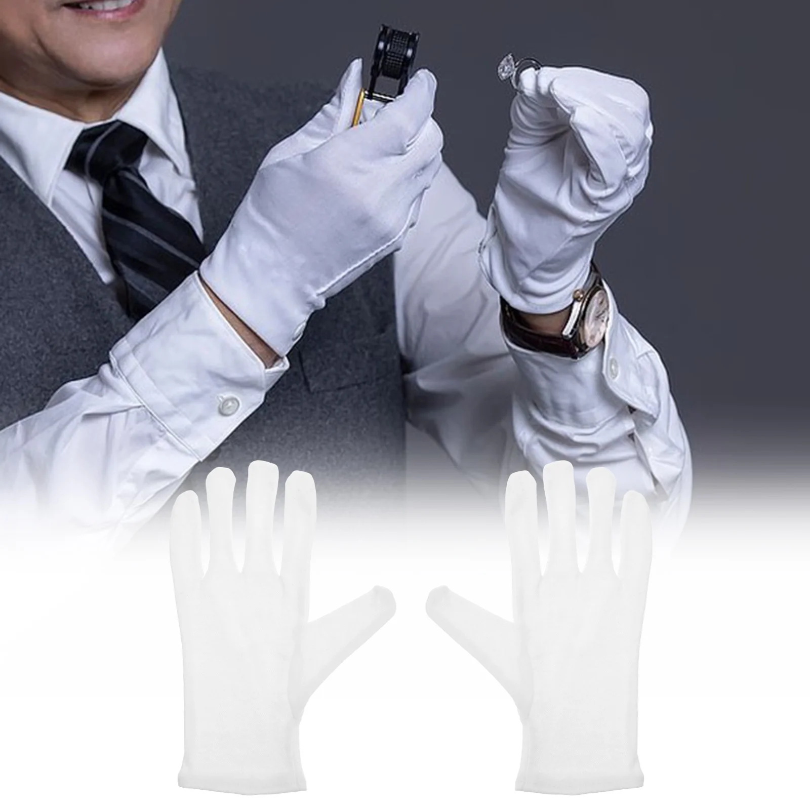 

2 Pcs Cotton Gloves Welder Non-slip Manicure 2300X900X100CM Outdoor Protective for Worker Working Sports White Household