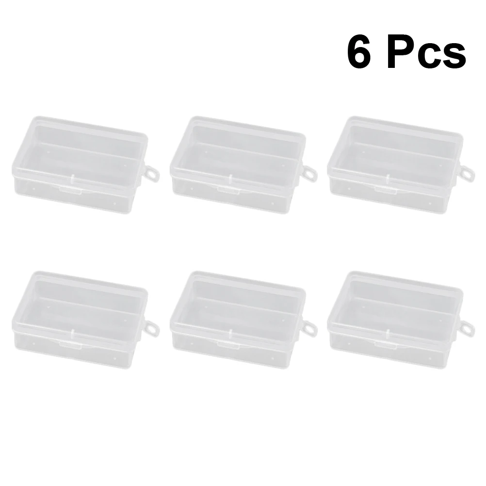 

6 Pcs Organizer Plastic Storage Box Mini Transparent Case Small Clear Container