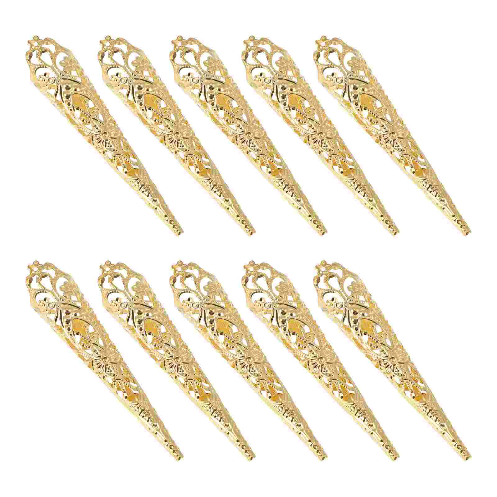 

10 Pcs Metal Nail Set Decor Cosplay Accessories Finger Claw Ring Paw Dance Nails Alloy Fingernail Hollow Out Cover Miss