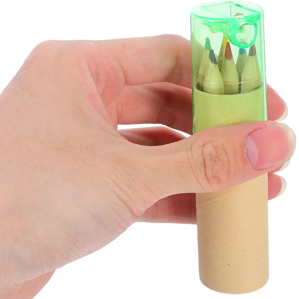 

16 Sets Mini Colored Pencils Portable Tube Carrying Case Builtin Sharpener Bright Colors Drawing Sketching Tools for Adults
