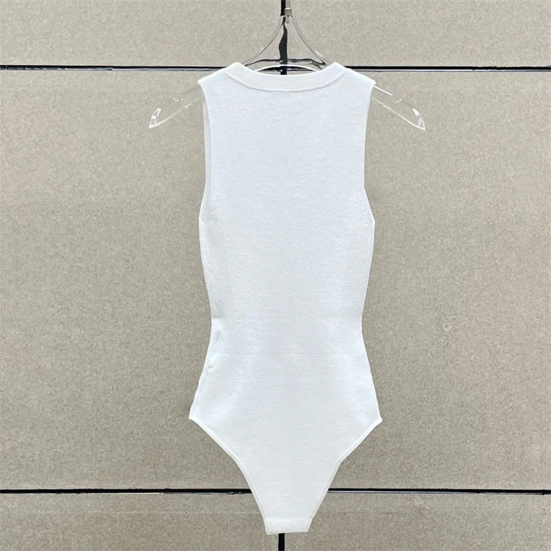 Bodysuit women New ribbed knitted sleeveless top for summer 2025 Elastic slim fit Women's bodice corset T-shirt Women's tube top