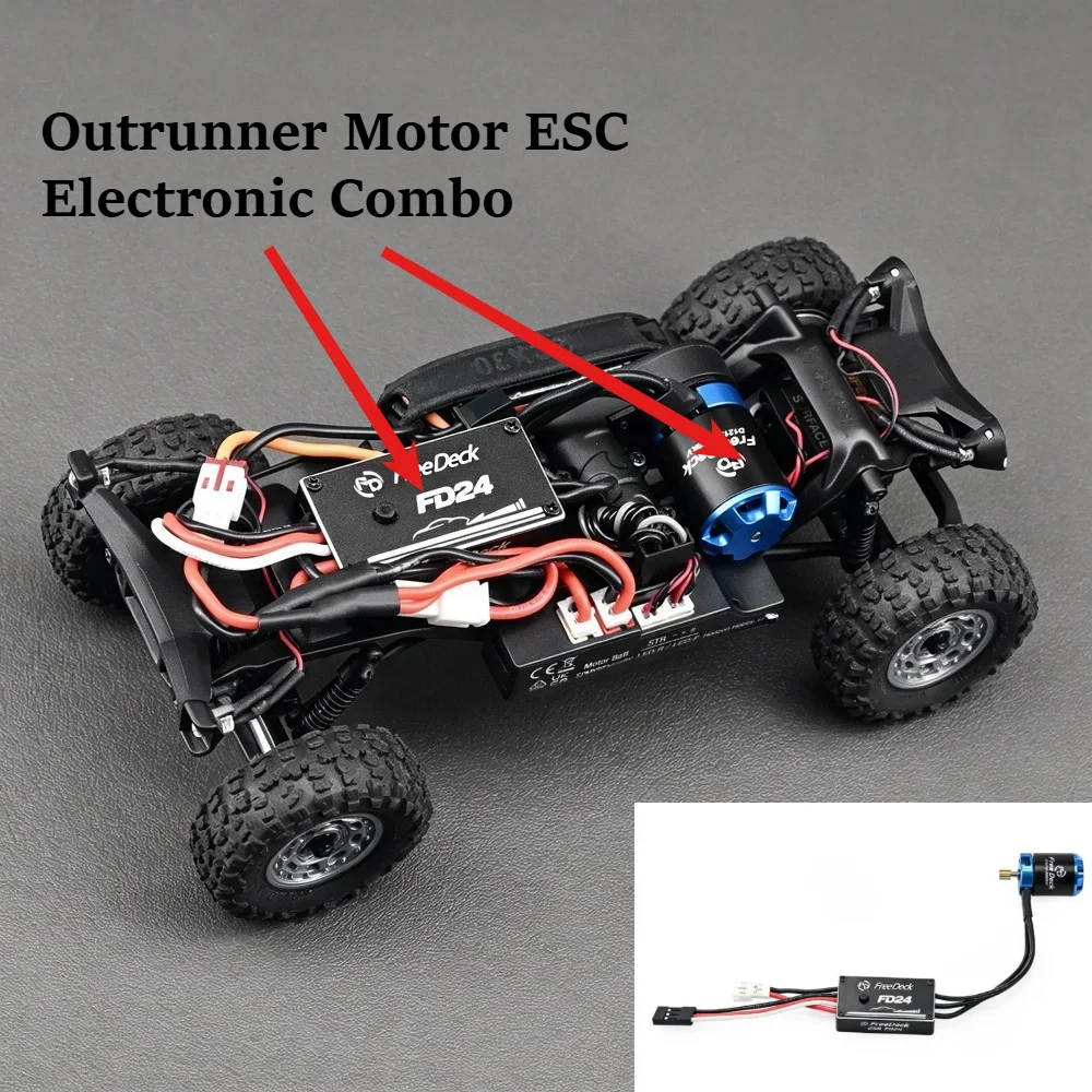 Bluetooth Tunable ESC Motor Kit custom size Outrunner Electronic Combo FD24 V2 for Axial SCX30 C8842 1/30 Crawler Accessory