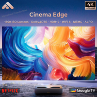 Formovie Cinema Edge Laser Ultra Short Throw Projector 4K UST with Google TV and Netflix, 2100 ISO Lumens DLP Smart Home Theater