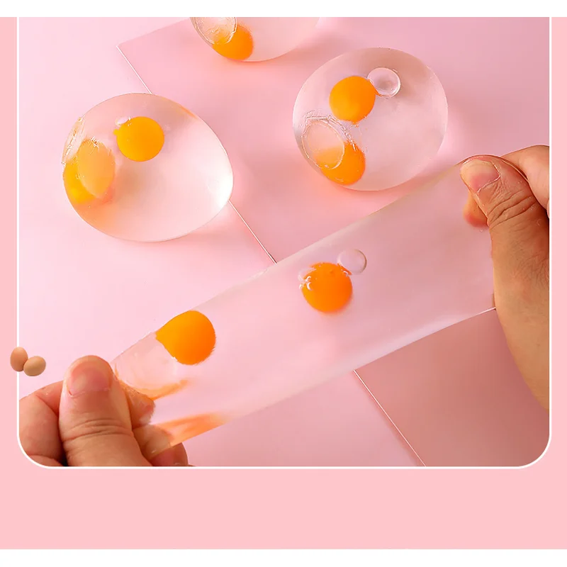 Zomer Taba Squishy Dubbele Eigeel Ei Pinch Ball Siliconen Waterbal Stressbestendig Transparant Bubble Squeeze Speelgoed Kids Gift