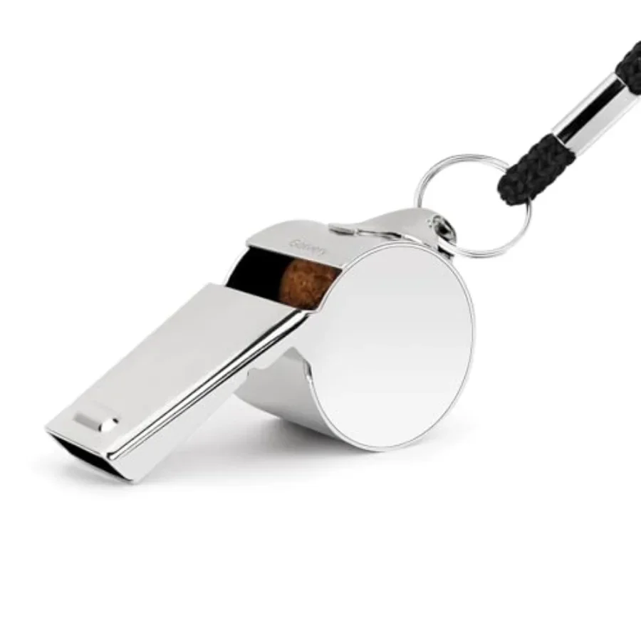 

Металлический свисток для судей из нержавеющей стали с четким звуком и ремешком для школы, спорта, футбола, баскетбола и L