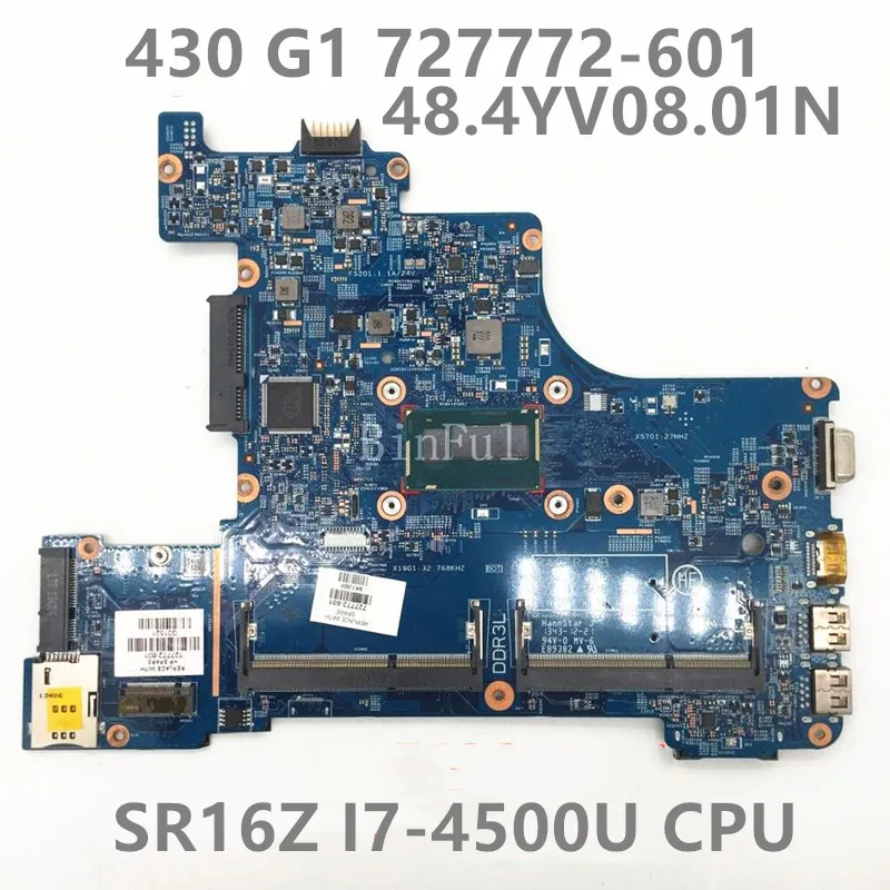 

727772-601 727772-001 12239-1N 48,4yv08.01n с процессором SR16Z I7-4500U для HP Probook 430 G1, материнская плата для ноутбука, 100% полностью протестирована