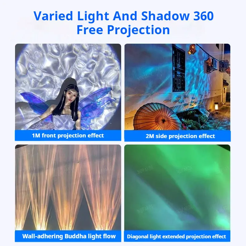 الراقية ديناميكية تموج الماء العارض أجواء ضوء ل TikTok لايف الرقص الغناء جدار ديكور مصباح الخلفية #2