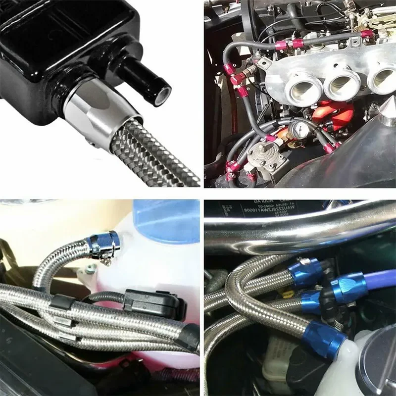 3M AN4 AN6 AN8 AN10 AN12 Klem Tabung Selang Bahan Bakar Pendingin Gas Minyak Mobil Universal Setelan Nilon Baja Tahan Karat Dikepang Di Dalam Karet CPE