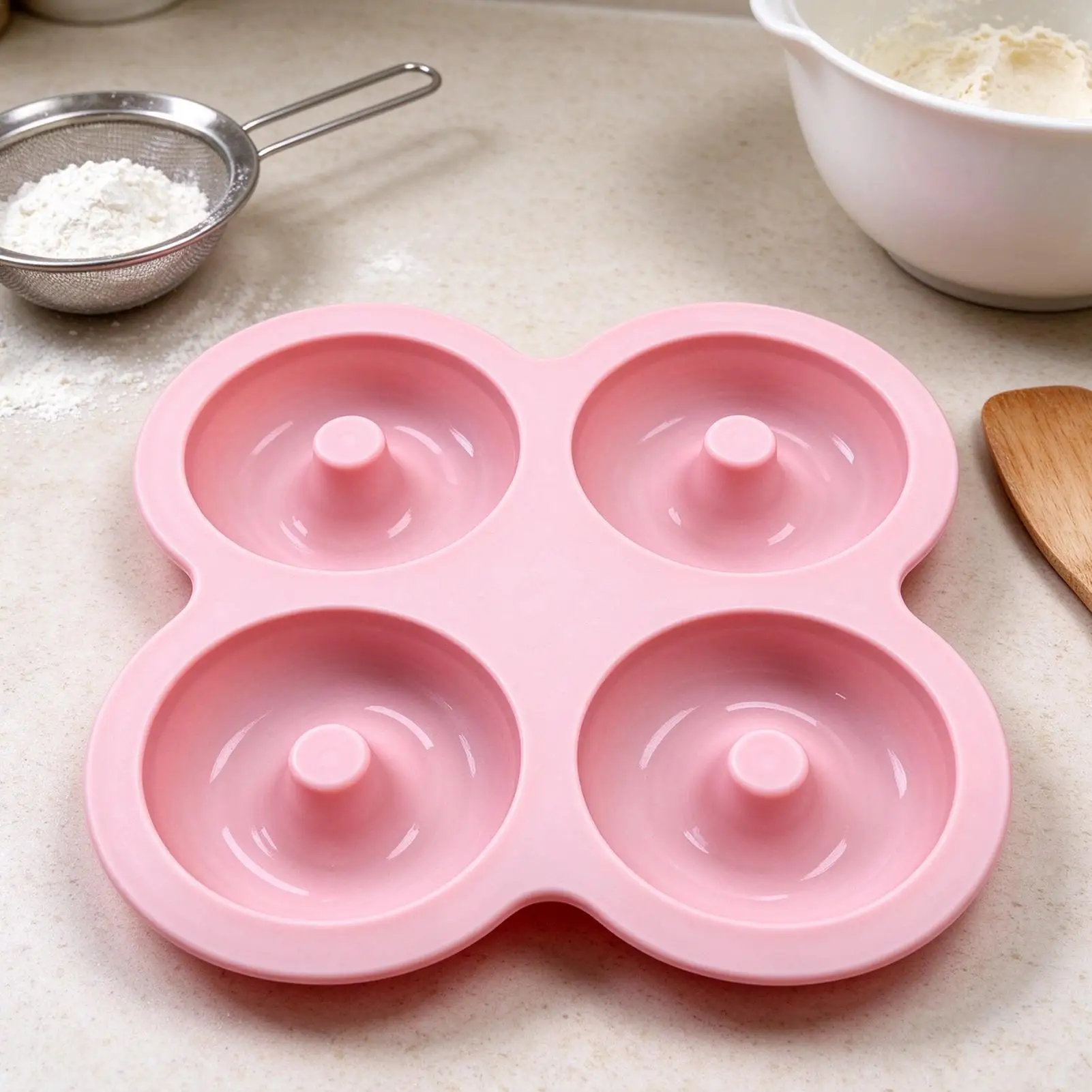4Holes Silicone Donut Mold Baking Pan Non-Stick Baking Pastry Chocolate Cake Dessert DIY Decoration Tools Bagels Muffins Donuts