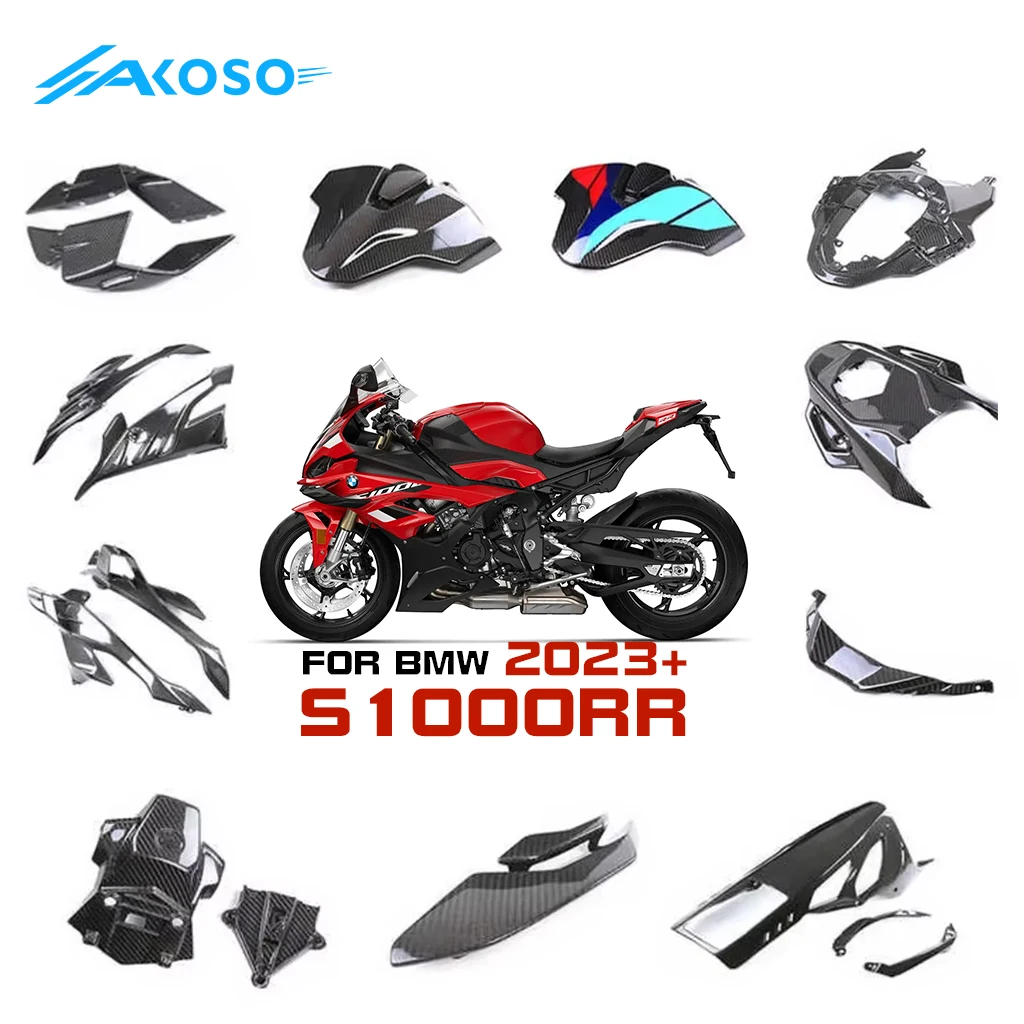 

2024 100% Full Pure 3K Dry Carbon Fiber Motorcycle Fairings AKOSO 윙렛 s1000rr accesorios para Modification For BMW S1000RR 2023