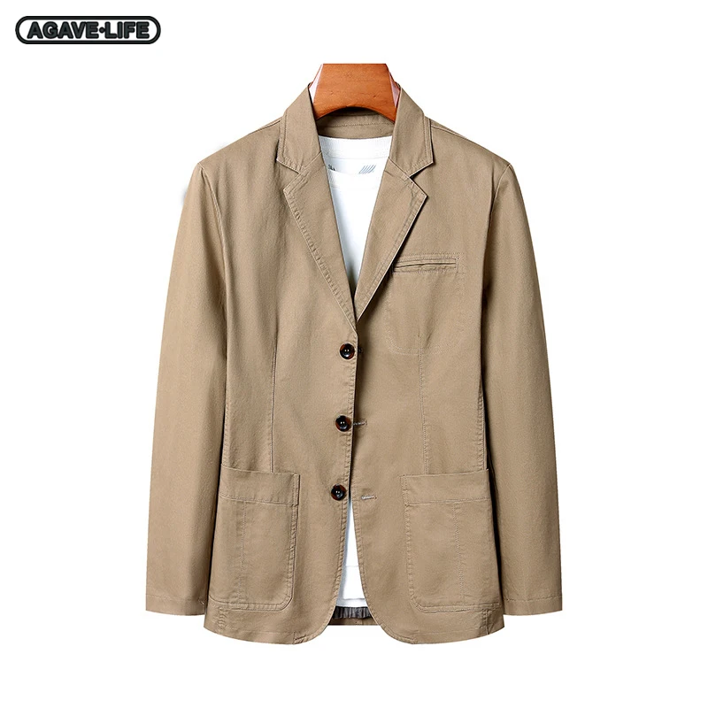 

Мужская одежда весна-осень Костюмы для отдыха корейский стиль для мужчин среднего возраста свободные деловые блейзеры Мужская мода повседневный уличный пиджак куртка