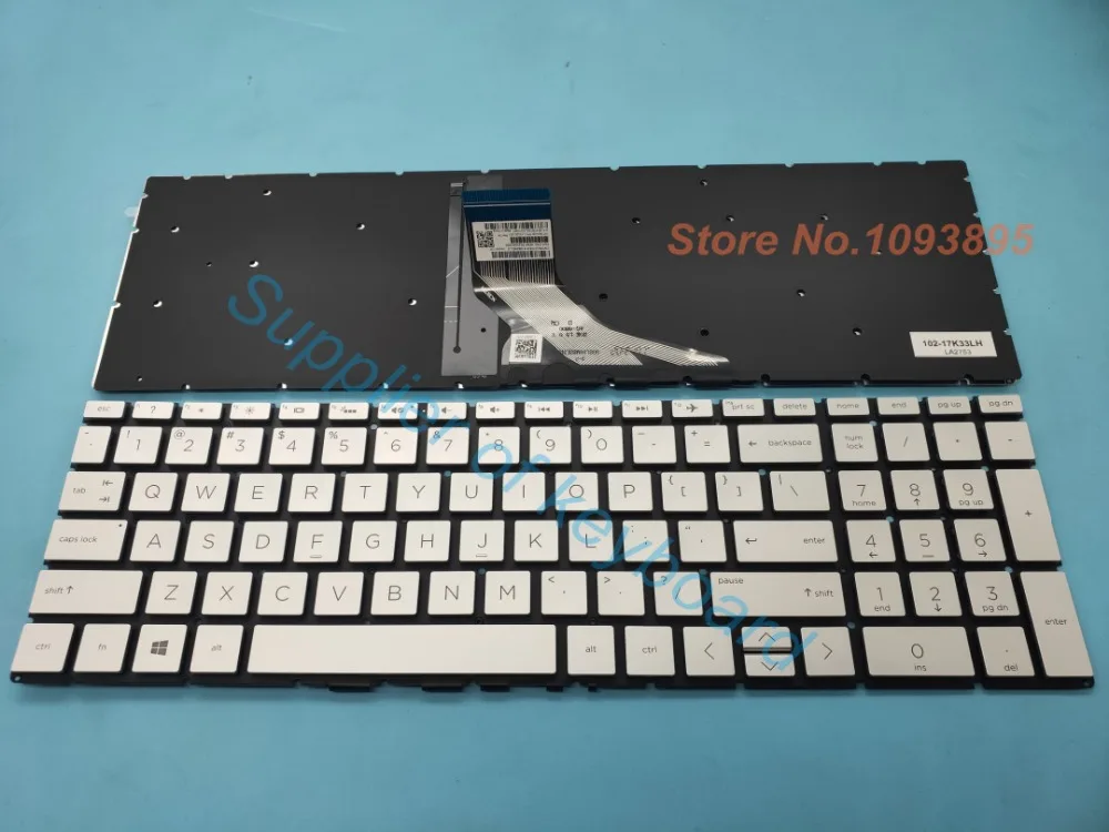 Imagem -02 - Teclado Inglês para hp 250 G8255 g8 Retroiluminado Preto ou Prata Novo