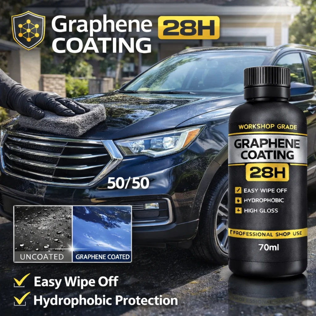 Graphene Ceramic Coating 28H – Hydrophobic Car Paint Protection Coating Scratch Repair High Gloss Durable