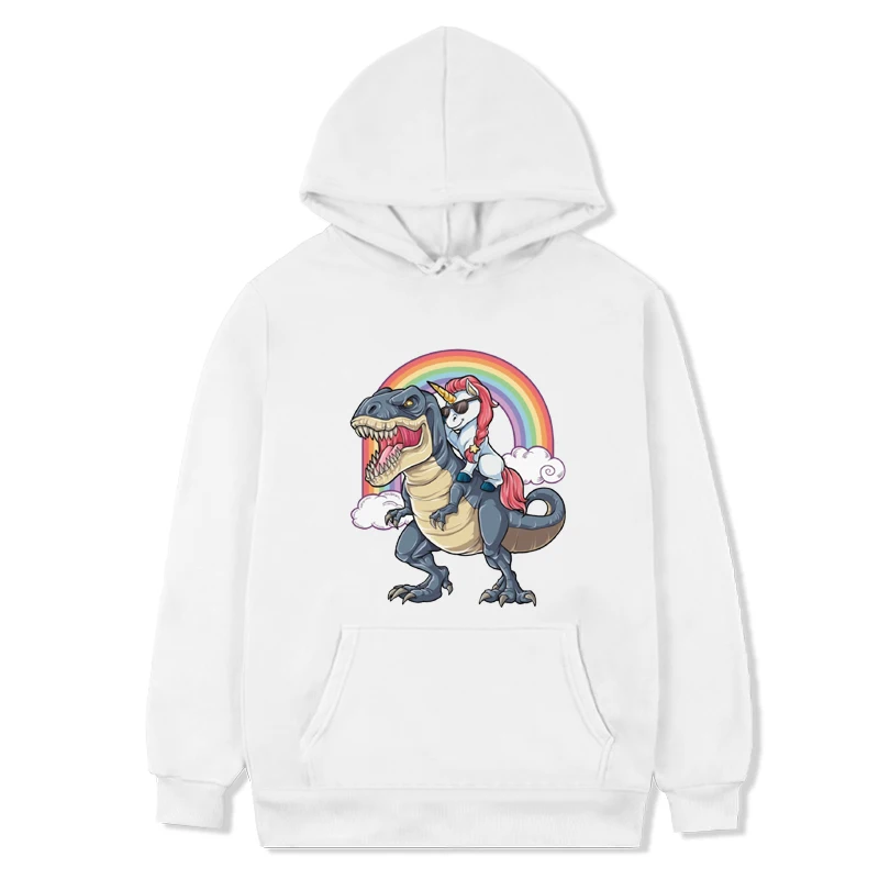 

Unicorns Riding T-Rex Dinosaur By Underheaven Autumn Clothes Women Pullover Manga Cute Aesthetic Sweatshirt Unique Sweatshirts