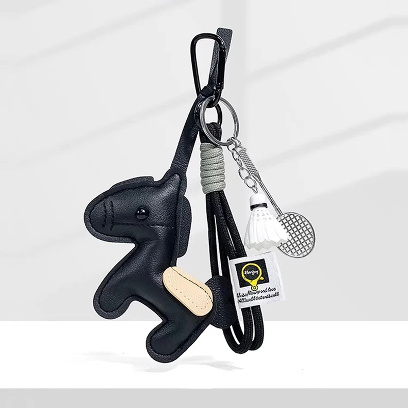 PU Leather Lightweight Design Pony Keychain Design Leather Pony Bag Charm Hanging Rope Vintage Style Bag Pendant
