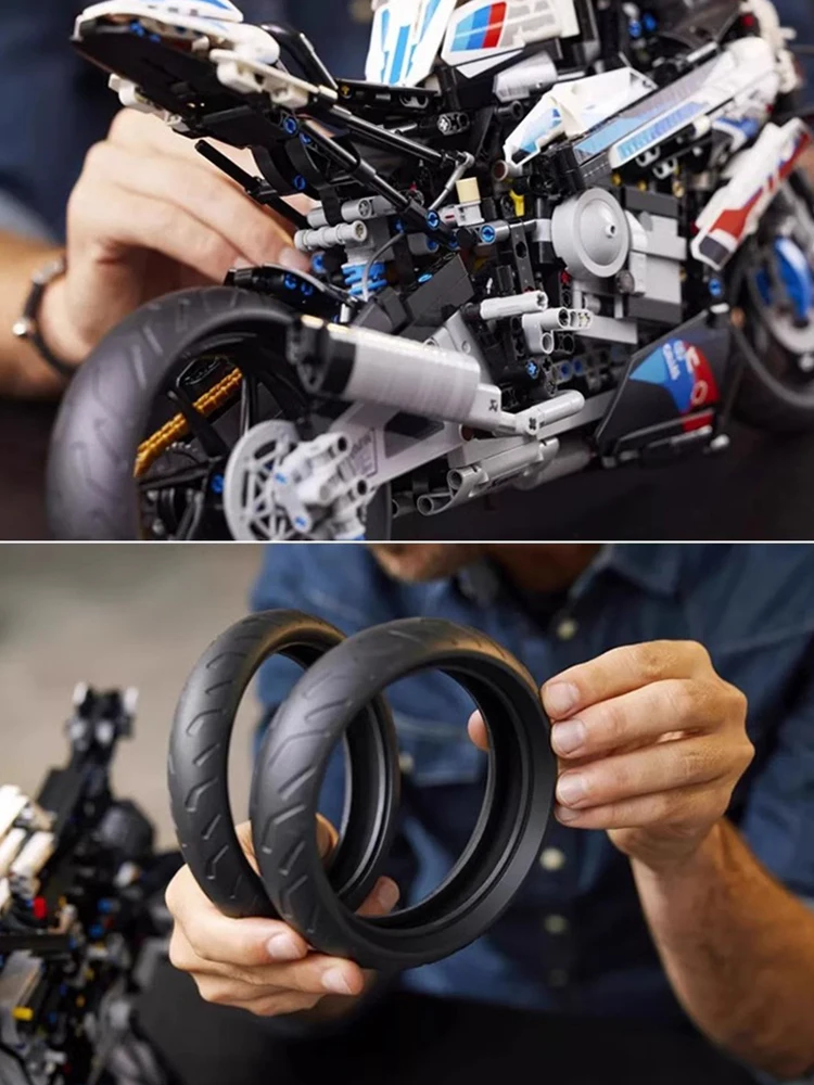 

Building block toys; Motorcycle; Racing car; Sports car; Puzzle; Assembly; Linkage; Rotation