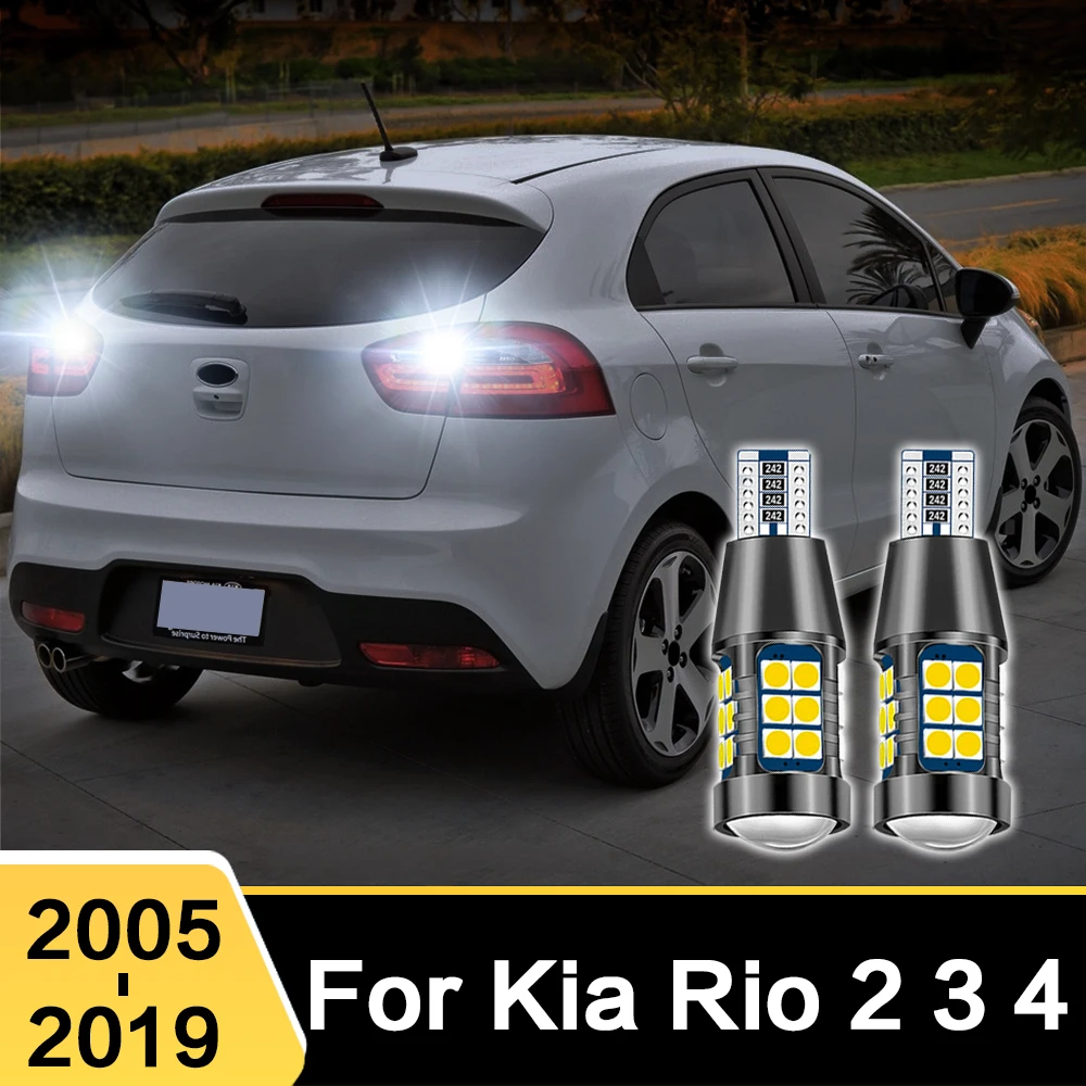 2X For KIA Rio 2 3 4 2005 - 2019 2018 2017 W16W T15 912 921 906 922 LED Car Reverse Light Bulbs Canbus Backup Lamp Accessories