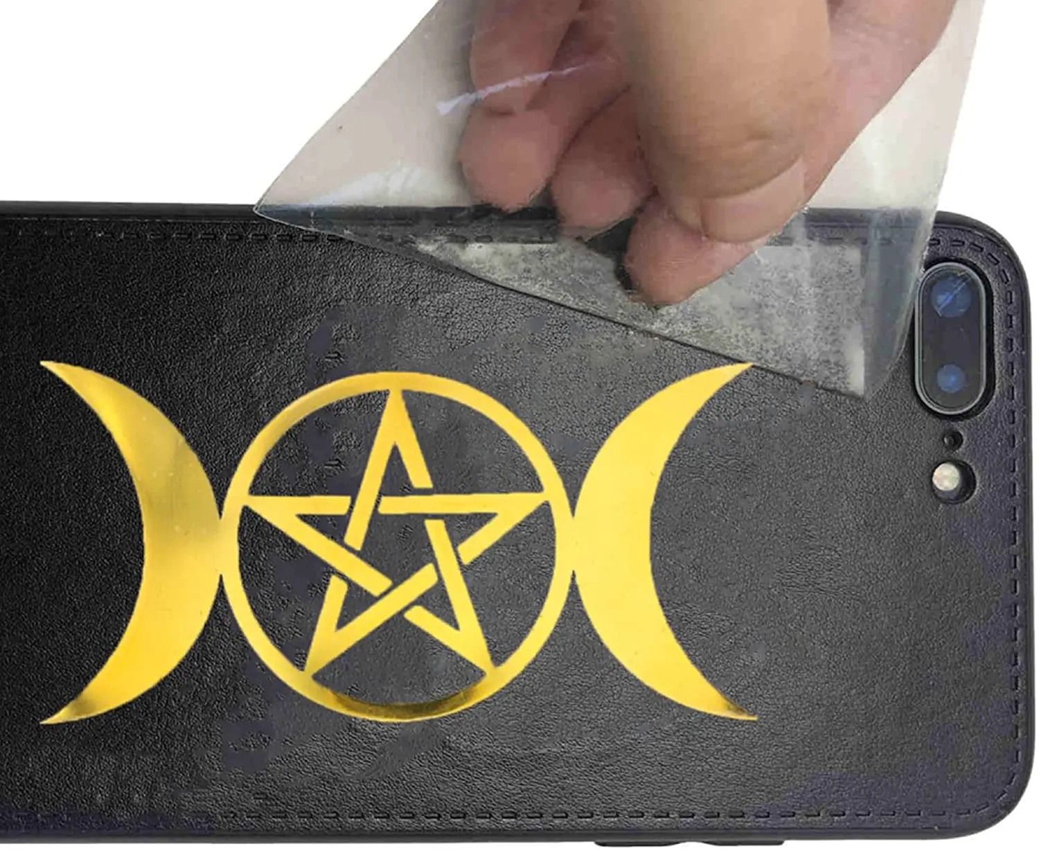 Triple Moon Goddess Symbol | Witcan Goddess into 1-pegatina metálica para ordenador portátil, equipaje, diarios, funda de teléfono, coche, etc.