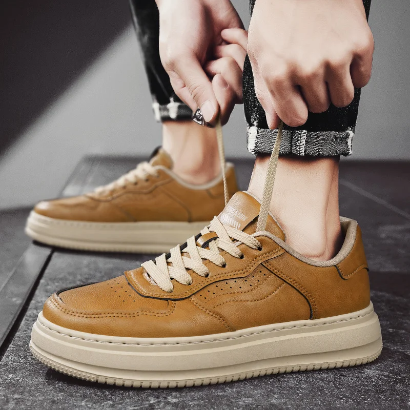 

2025 Новые универсальные модные модные повседневные спортивные низкие кеды с толстой подошвой, ультралегкие мужские повседневные удобные туфли