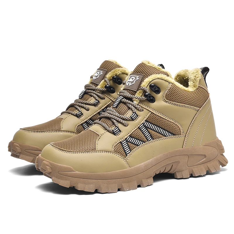 

Men's Winter Snow Boots Thickened Warm Plush Shoes Extra Large Outdoor Anti slip Wear resistant Mountaineering Footwear